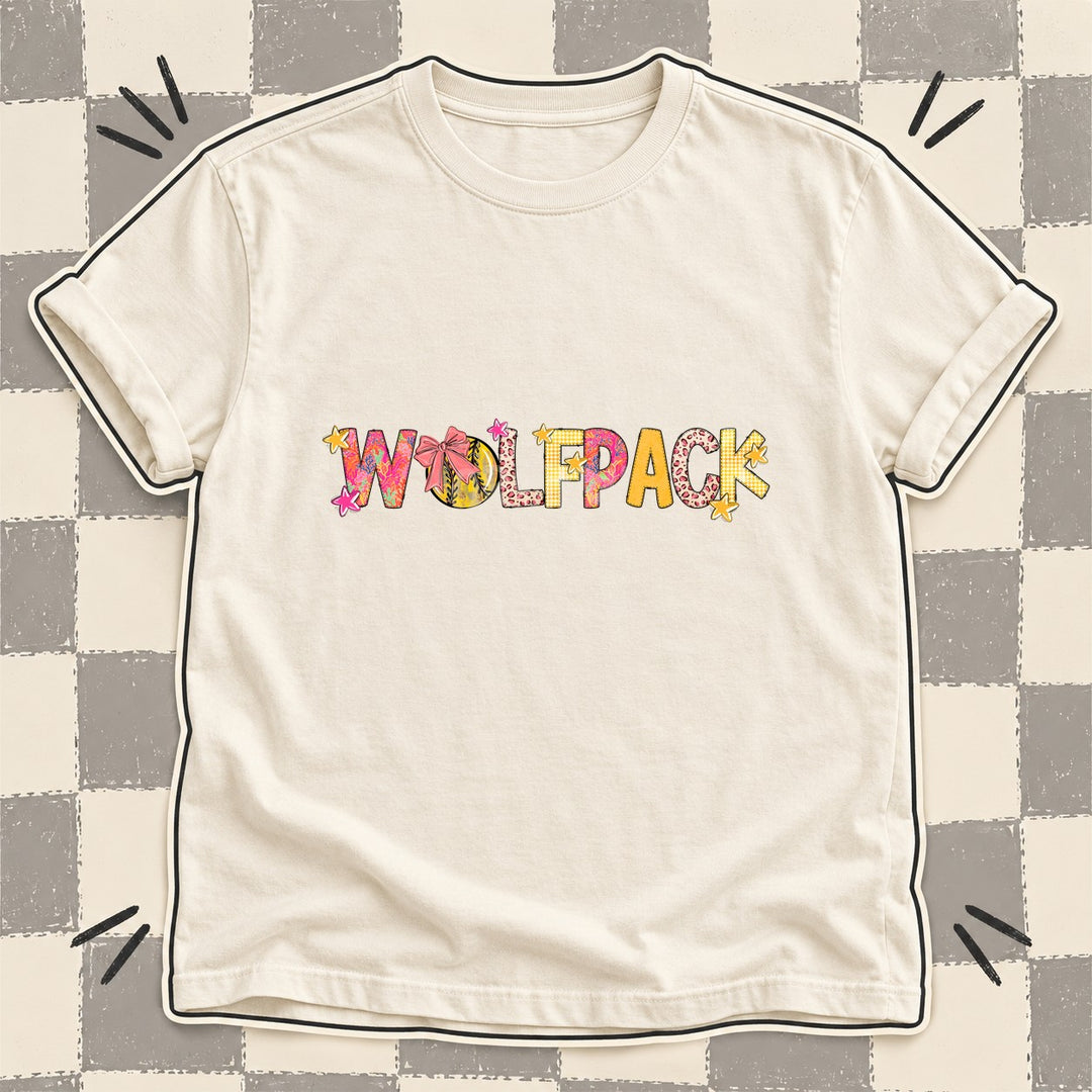Wolfpack Mixed Doodle Softball Mascots – Softball Brights DTF transfer mockup