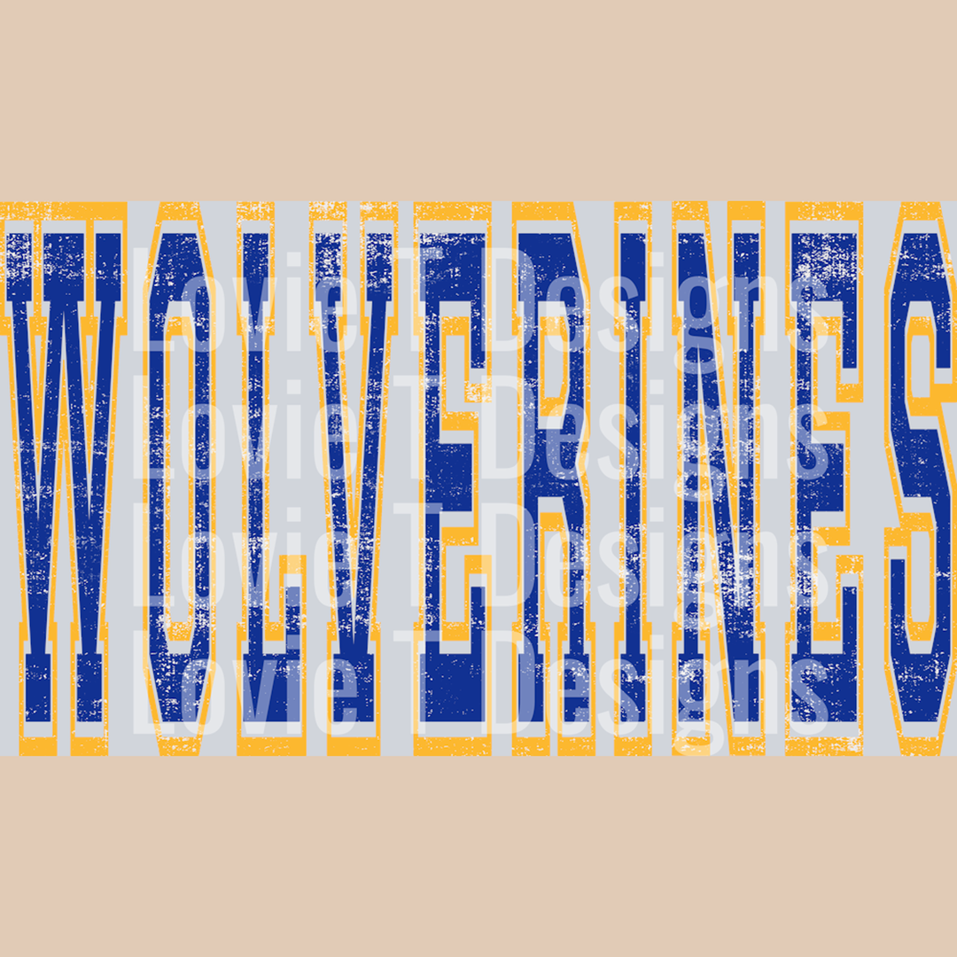 Wolverines Grunge Mascot – DTF Transfer