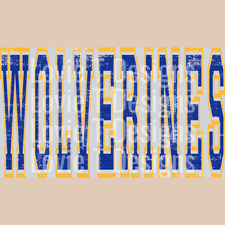 Wolverines Grunge Mascot – DTF Transfer