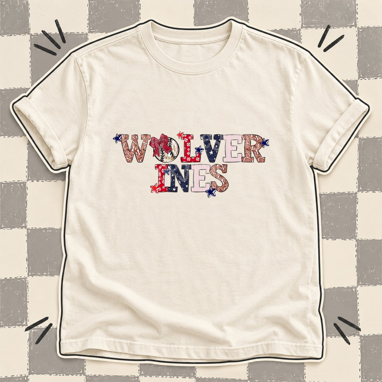 Mixed Doodle Baseball Mascots – Ballpark Classic Wolverines design