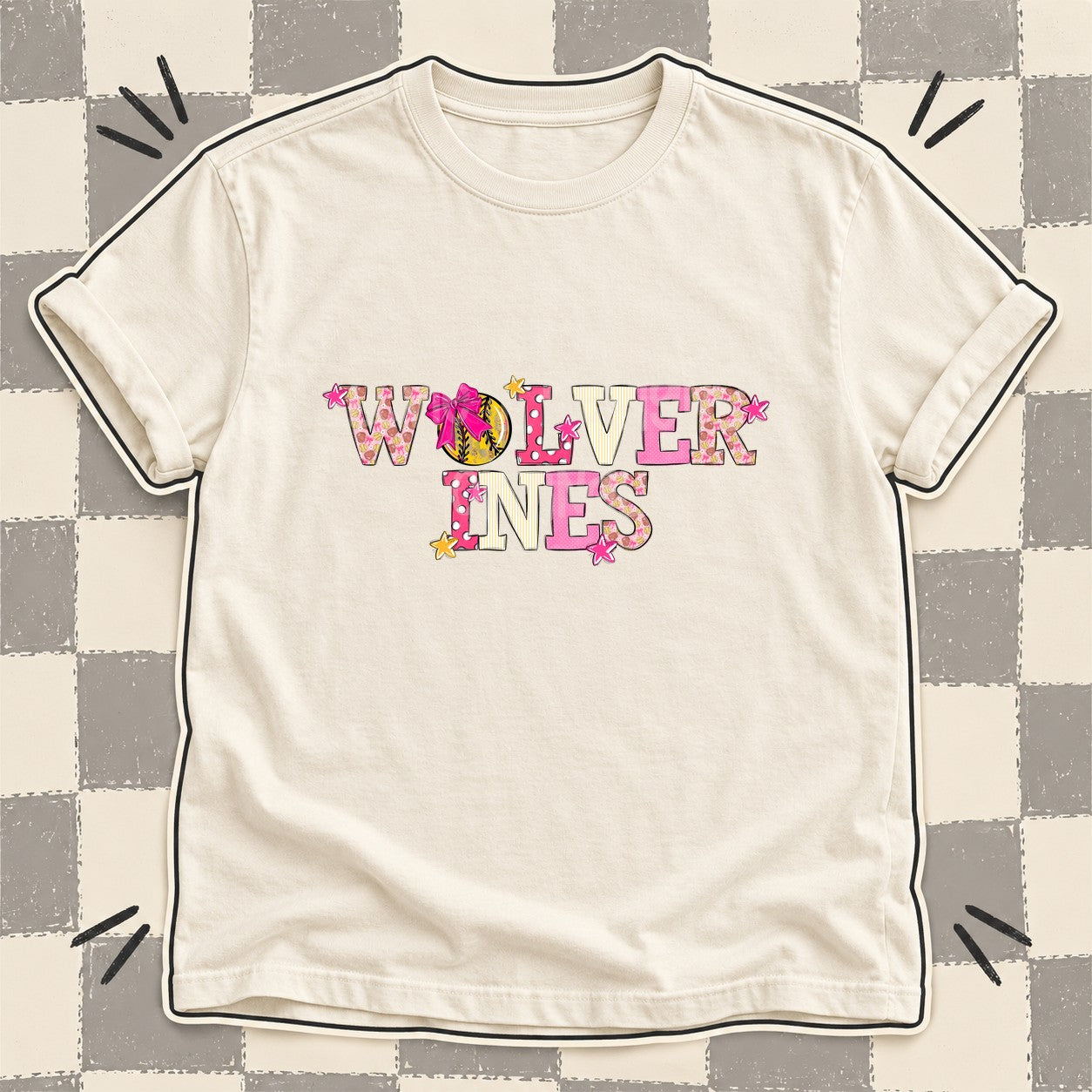 Mixed Doodle Softball Mascots – Sweet Softball Wolverines design