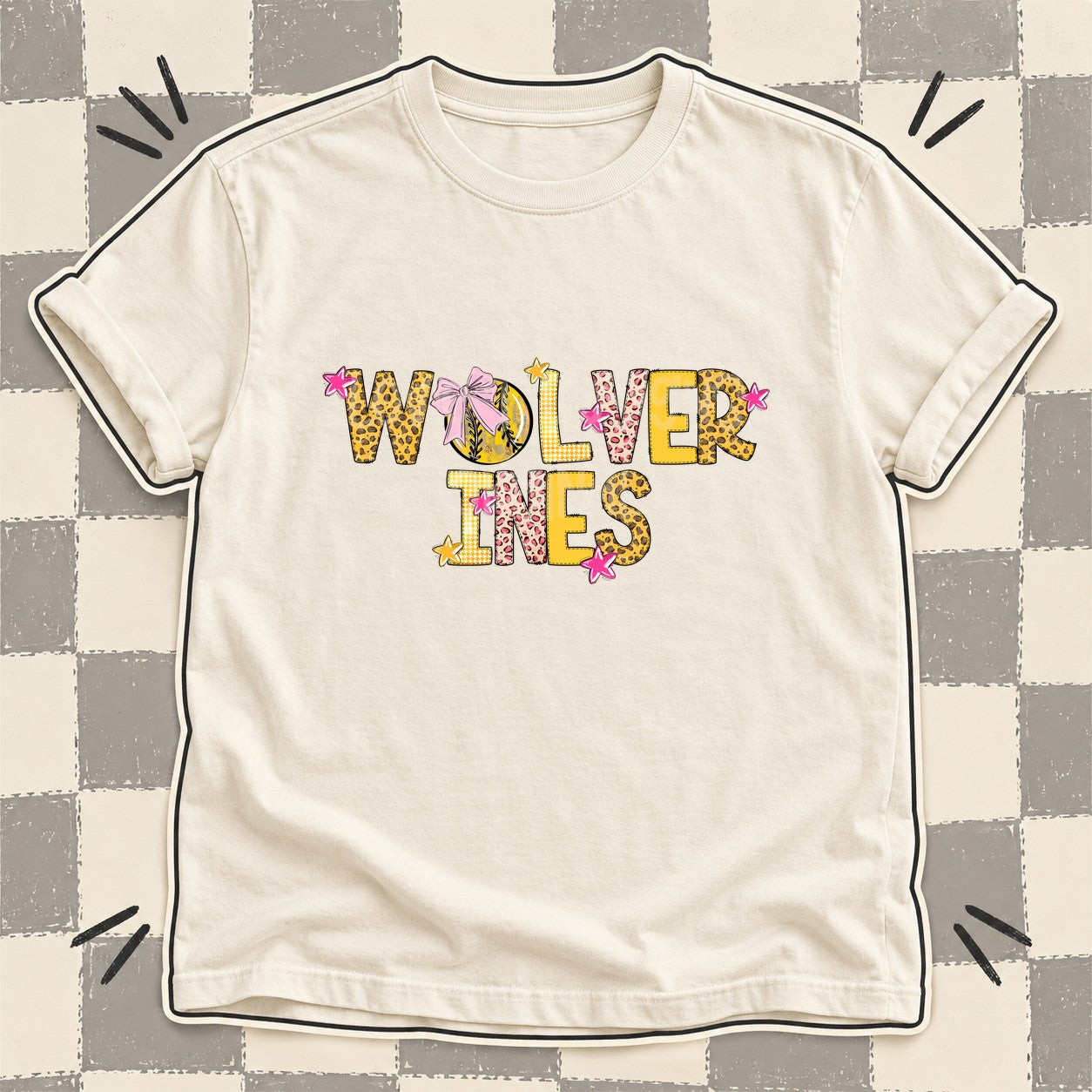 Mixed Doodle Softball Mascots – Sunshine Leopard Wolverines design