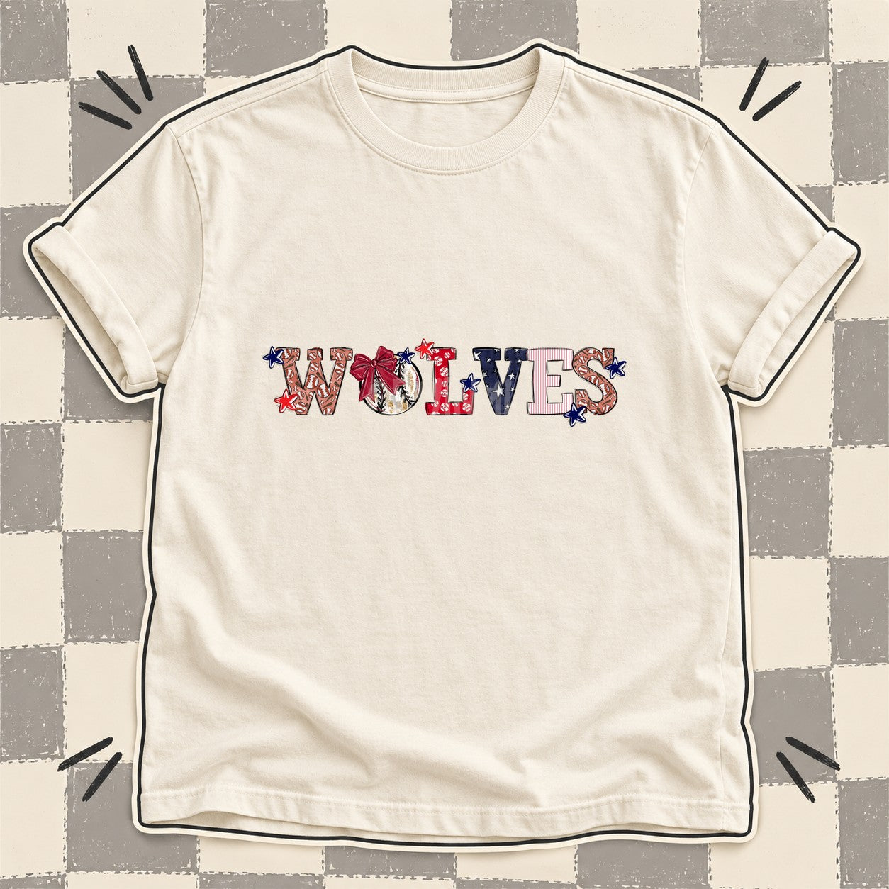 Mixed Doodle Baseball Mascots – Ballpark Classic Wolves design