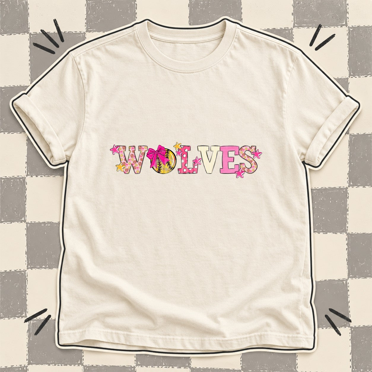 Mixed Doodle Softball Mascots – Sweet Softball Wolves design
