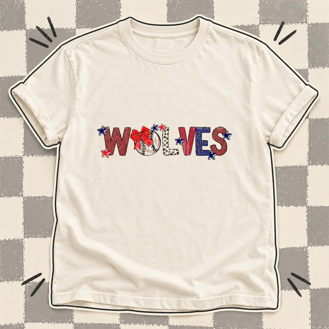 Wolves Mixed Doodle Baseball Mascots – Leopard Red Navy DTF transfer mockup