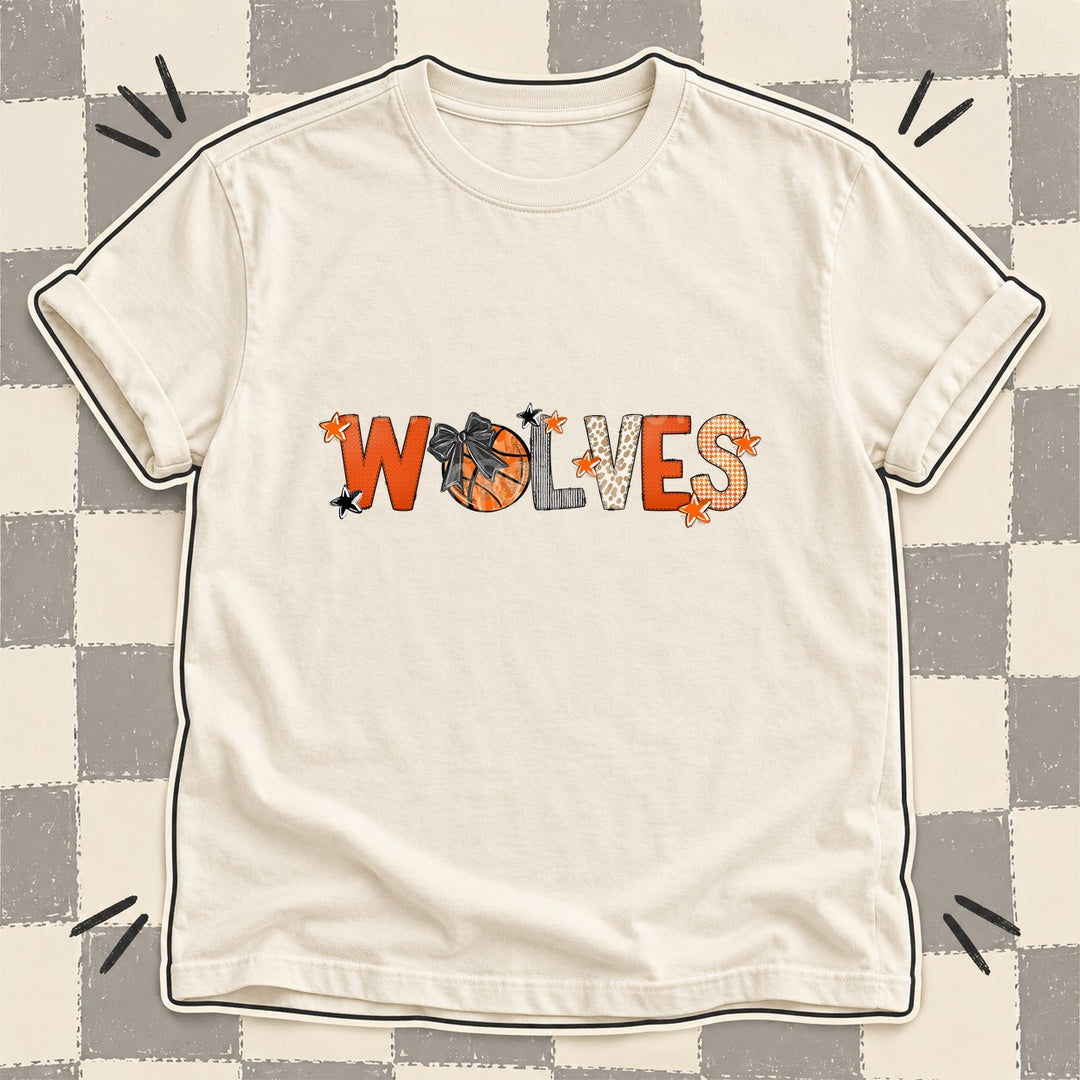 Wolves Mixed Doodle Basketball Mascots – Hoops Houndstooth DTF transfer mockup