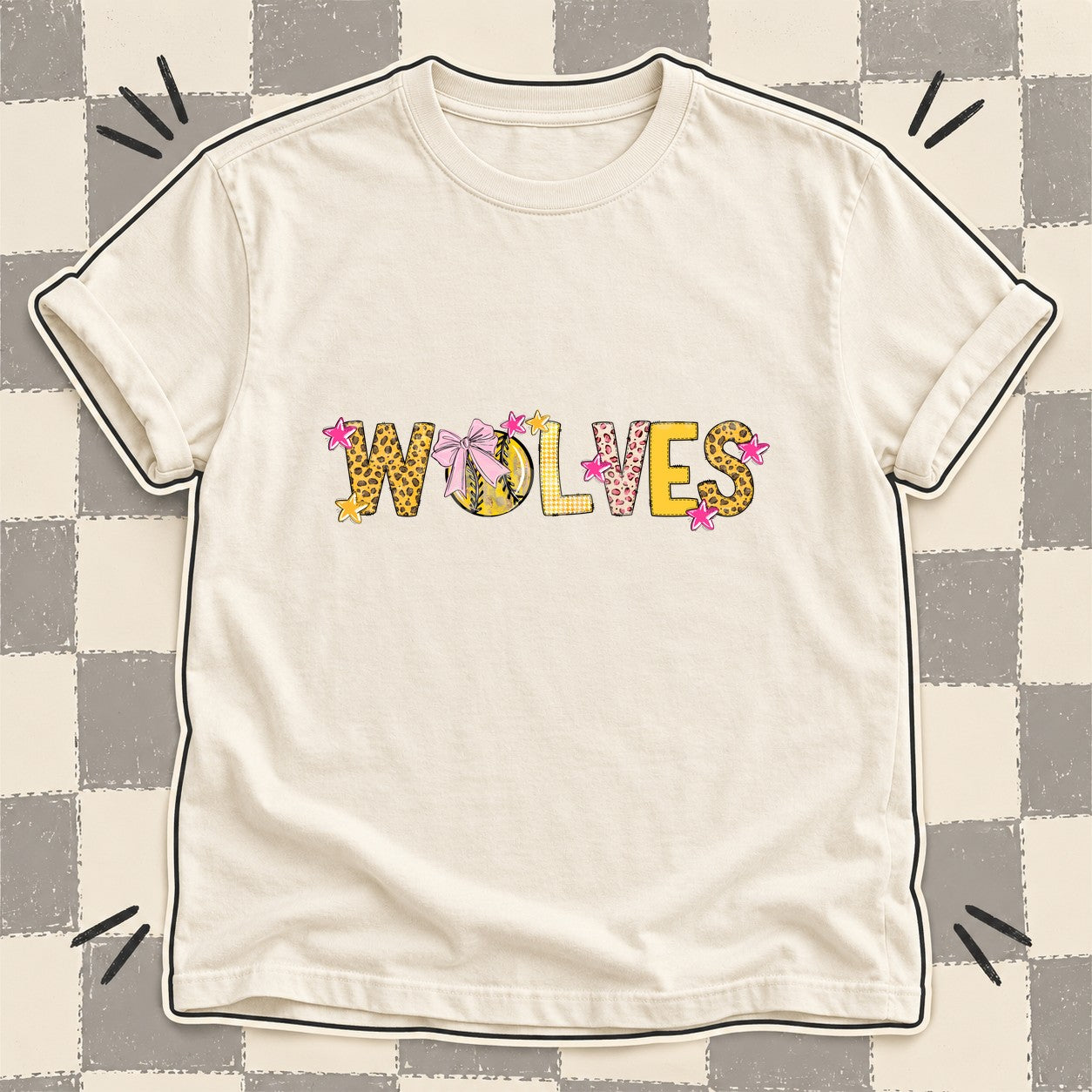 Mixed Doodle Softball Mascots – Sunshine Leopard Wolves design