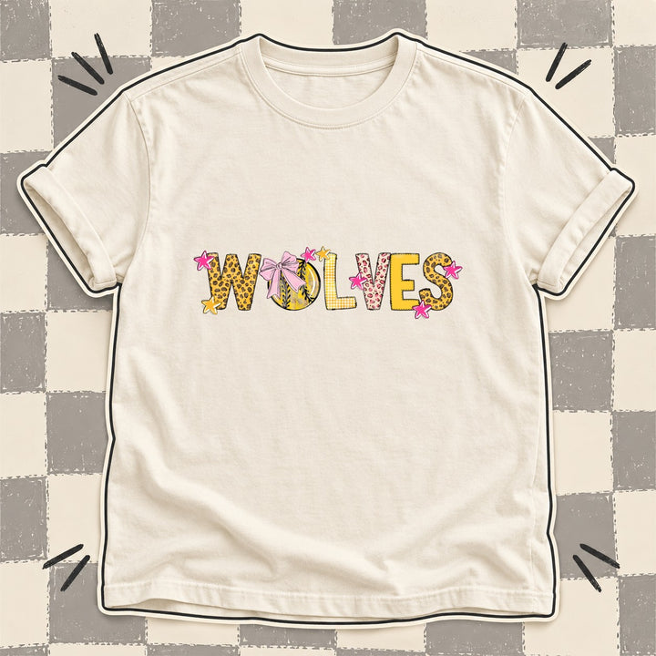 Wolves Mixed Doodle Softball Mascots – Sunshine Leopard DTF transfer mockup