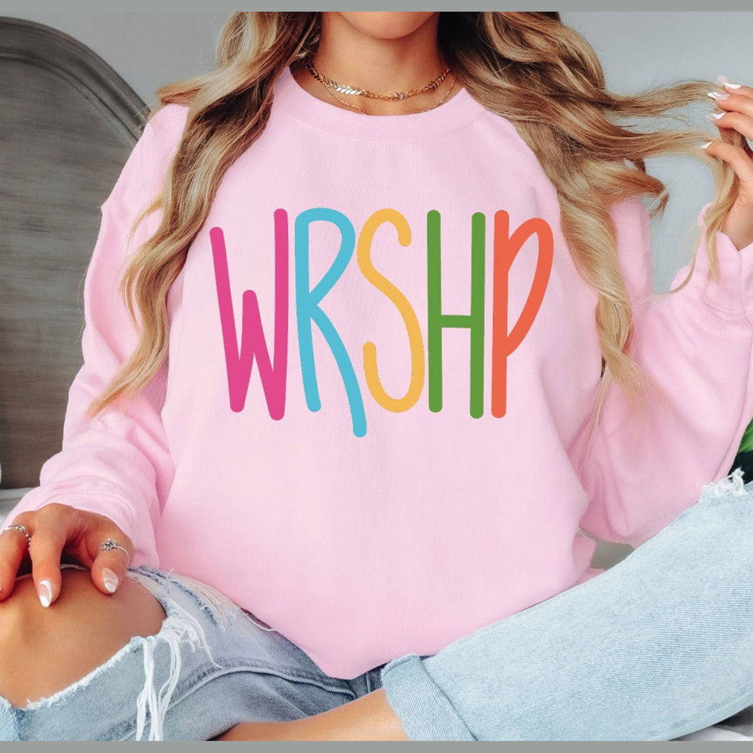 Worship Wrshp Lettering Bright – DTF Transfer