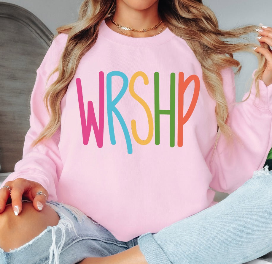 Worship WRSHP Lettering Bright DTF transfer design