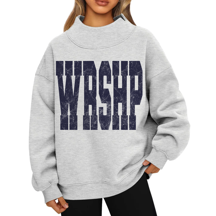 Wrshp Distressed Navy – DTF Transfer