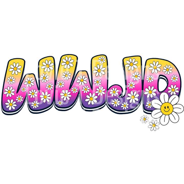 Wwjd Groovy Daisies – DTF Transfer