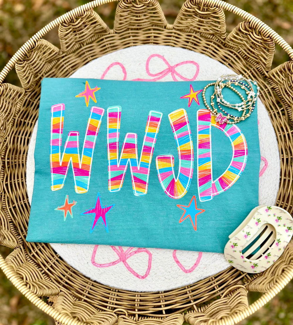 WWJD Faith DTF transfer design