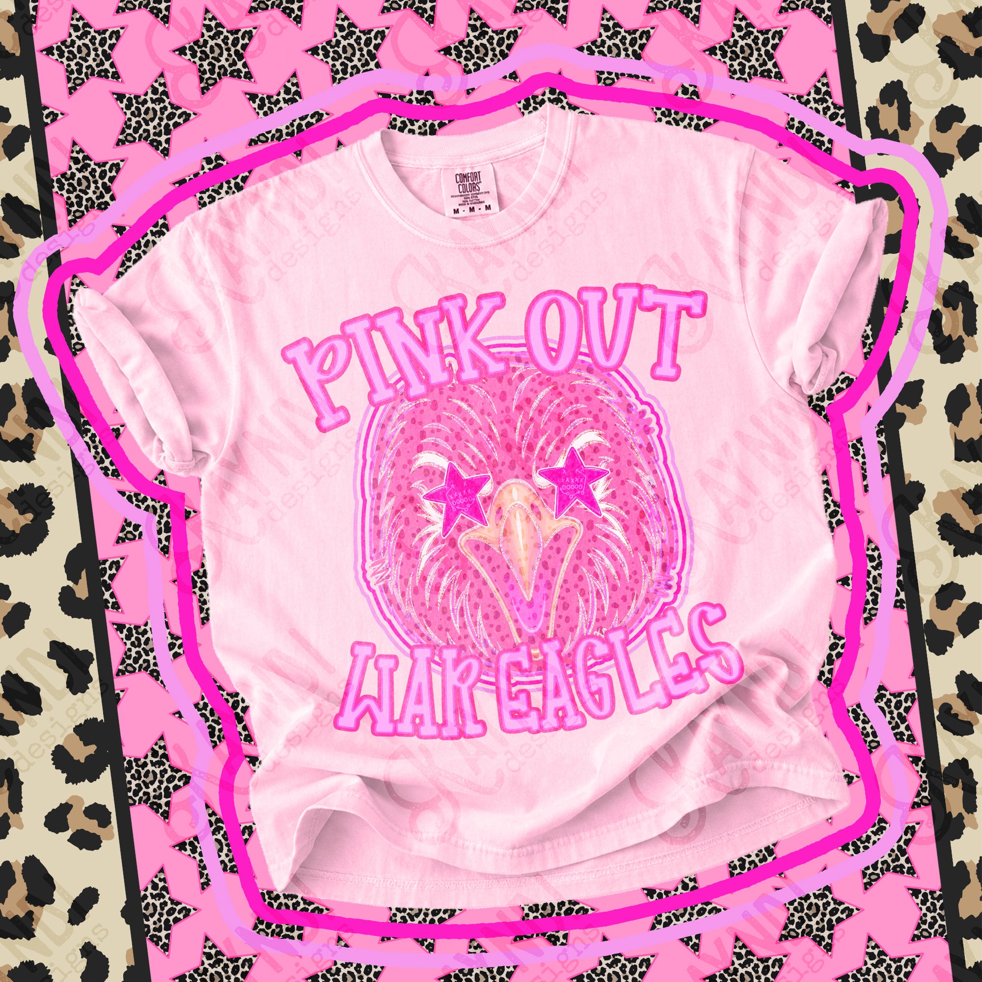 Pink Out Mascots War Eagles mockup