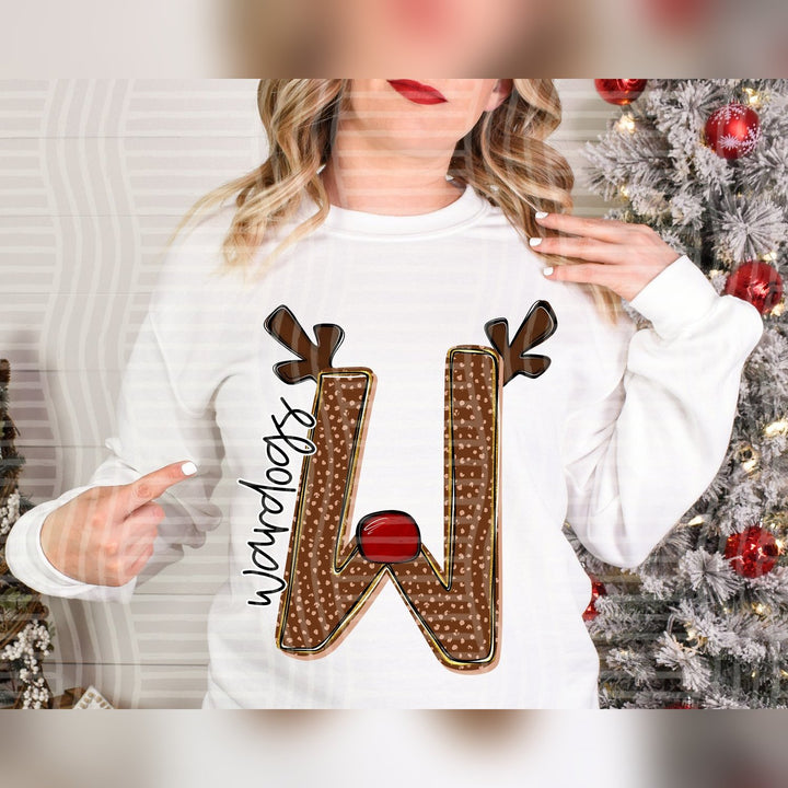 Wardogs Deer Antler Initial Mascots DTF transfer