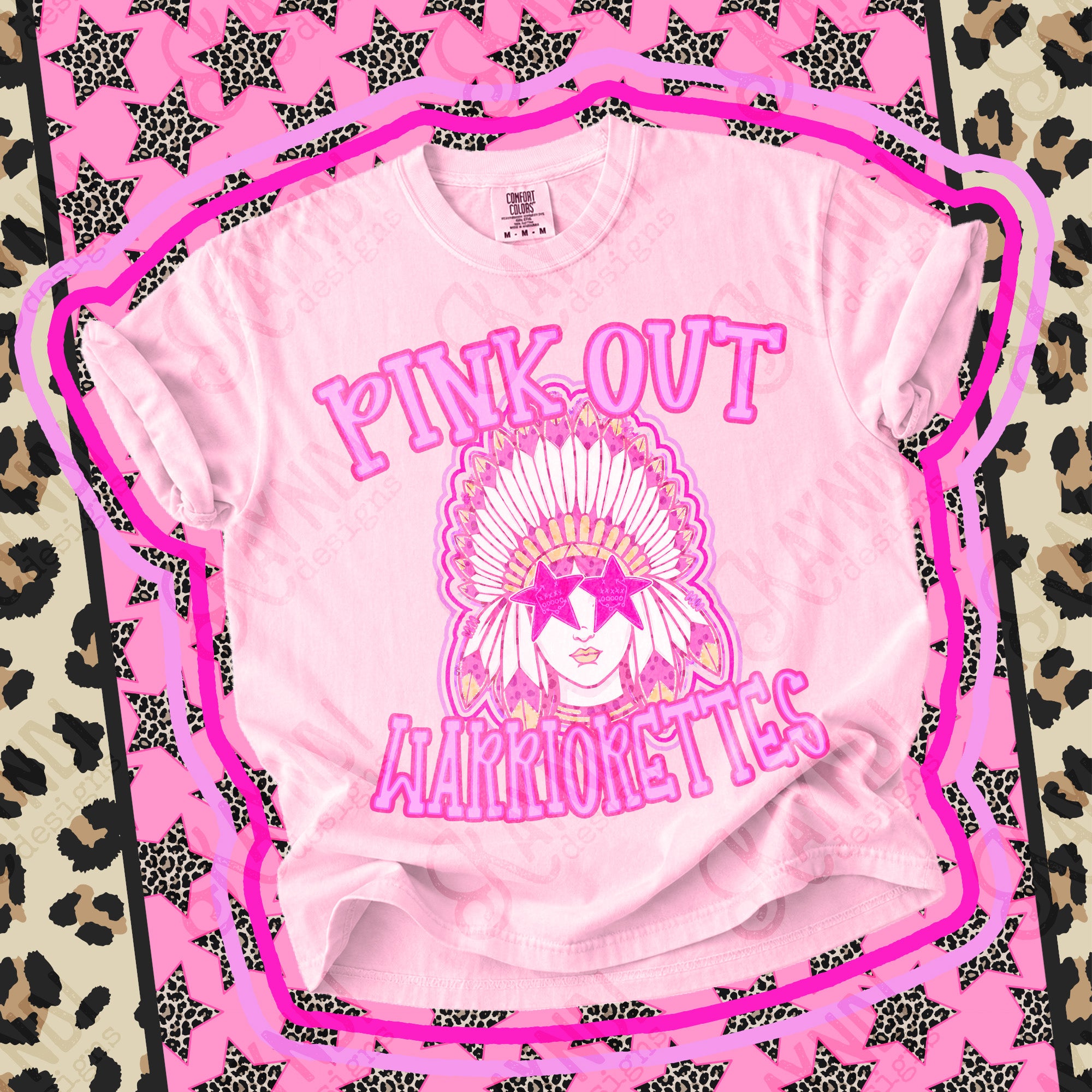 Pink Out Mascots Warriorettes mockup