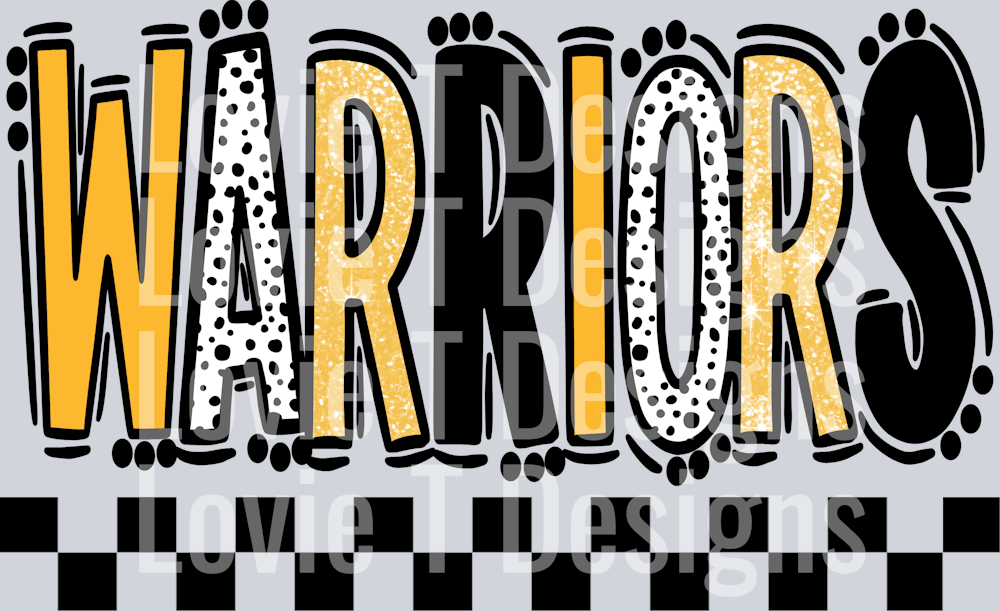 Warriors YELLOW GOLD Ath Gold Doodle Dot Mascot