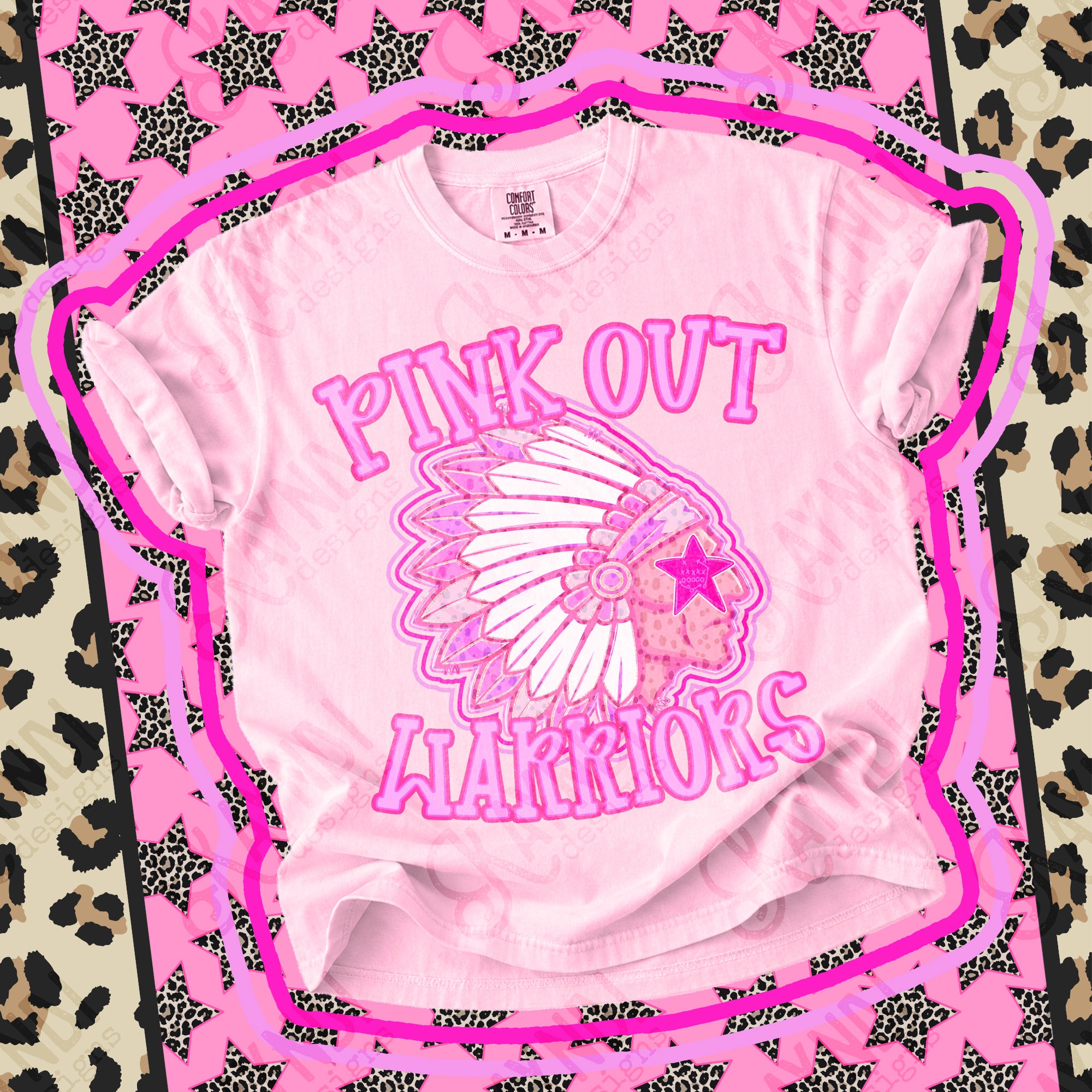 Pink Out Mascots Warriors 3 mockup