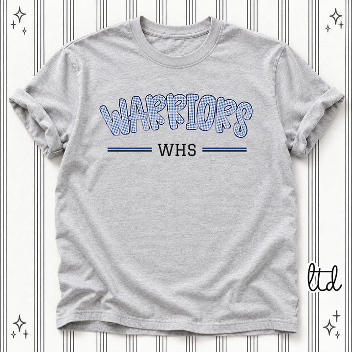 Warriors WHS Royal Black Gingham School Spirit DTF transfer