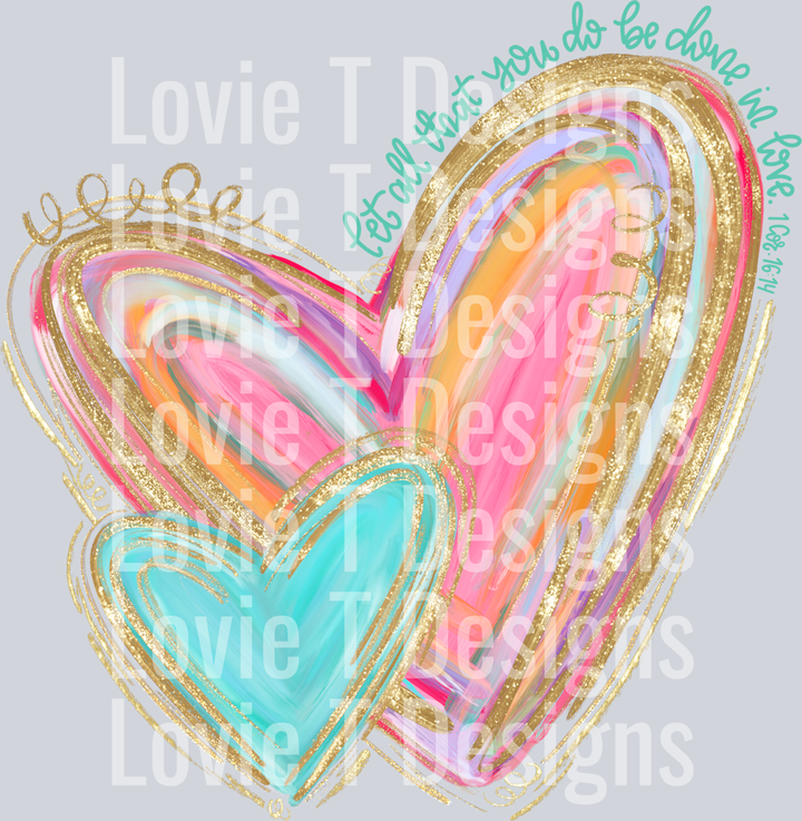 Watercolor Heart No Splatter