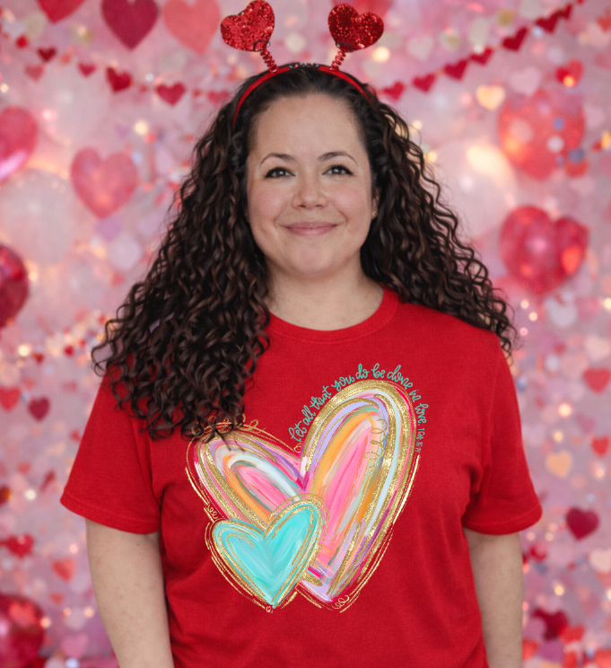 Watercolor Heart No Splatter Valentine's DTF transfer design