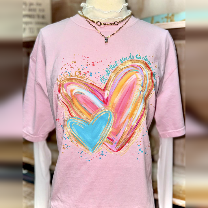 Watercolor Heart Splatter – DTF Transfer