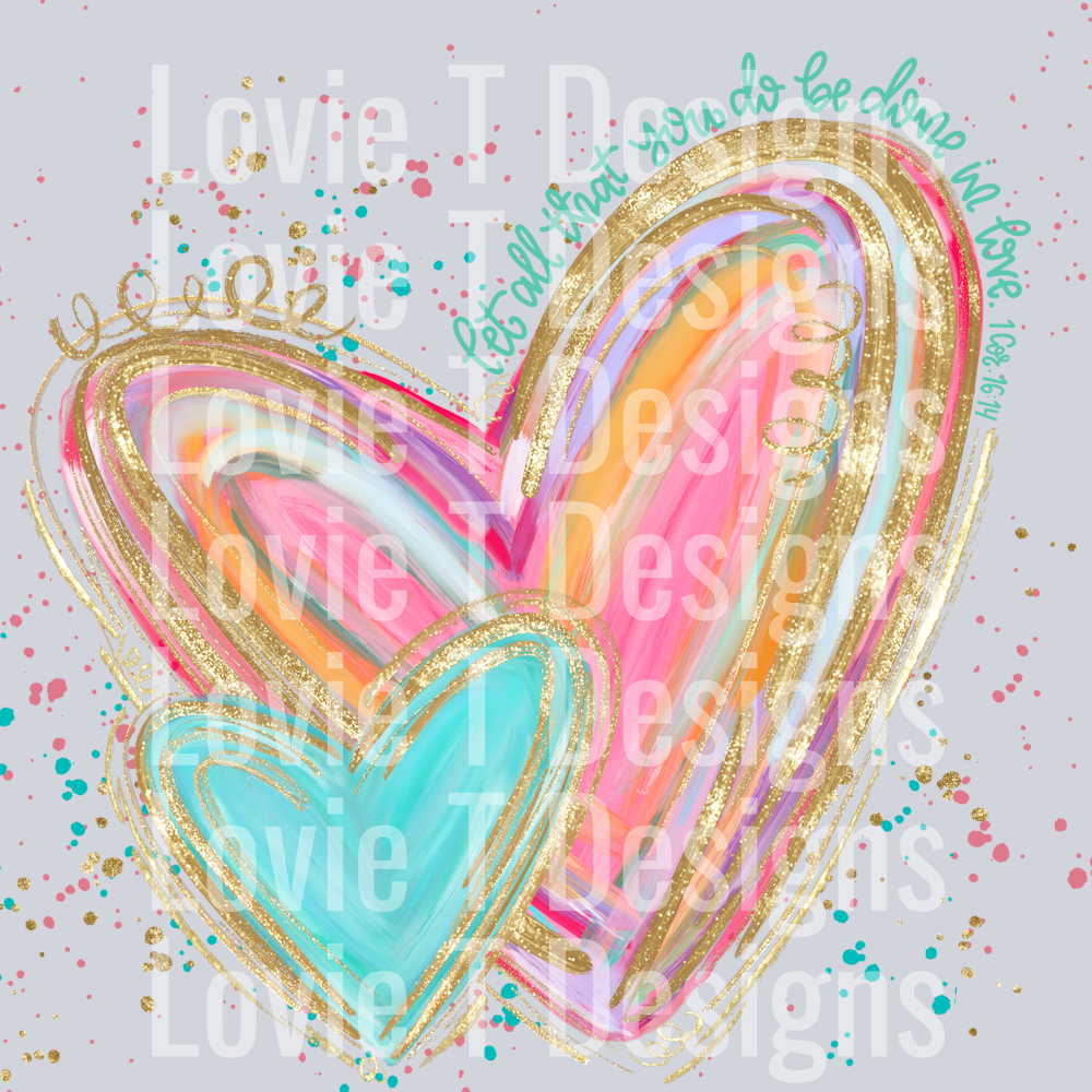 Watercolor Heart Splatter