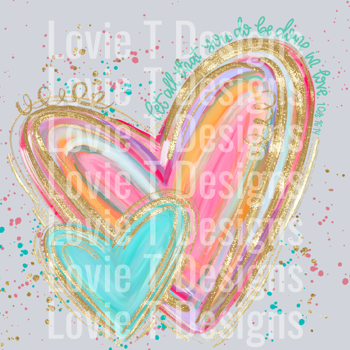 Watercolor Heart Splatter