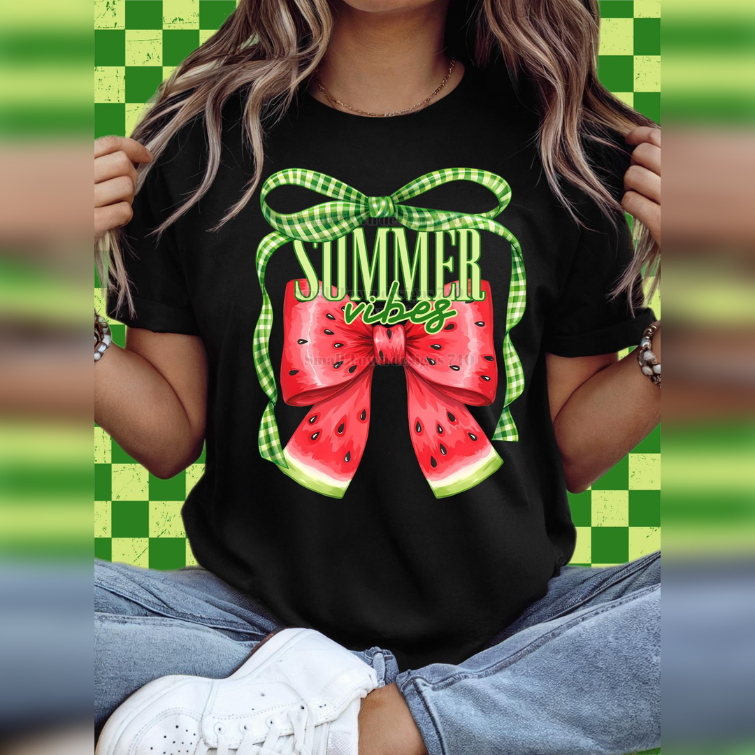 Watermelon Summer Bow – DTF Transfer