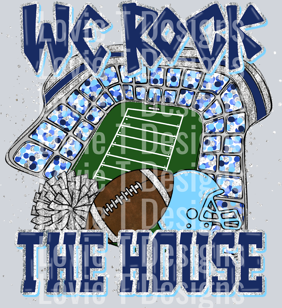 We Rock The House Navy Light-Blue