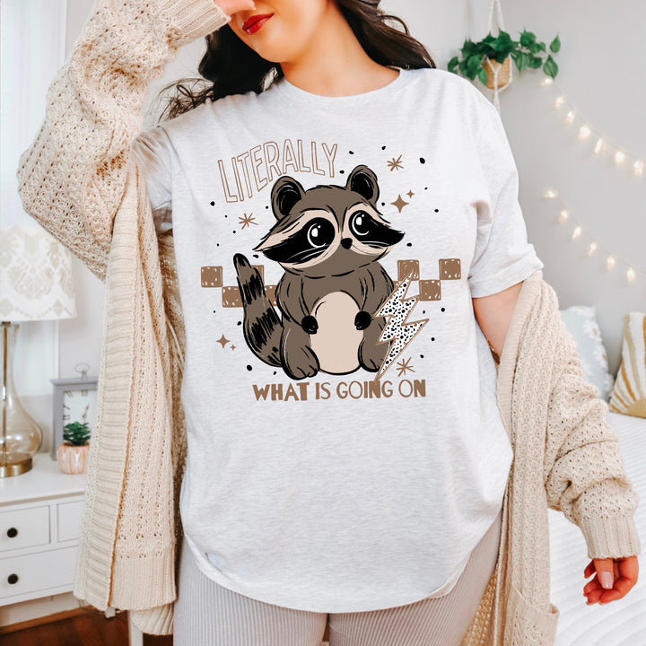 Literally What Is Going On Raccoon (Brown) DTF transfer – mockup