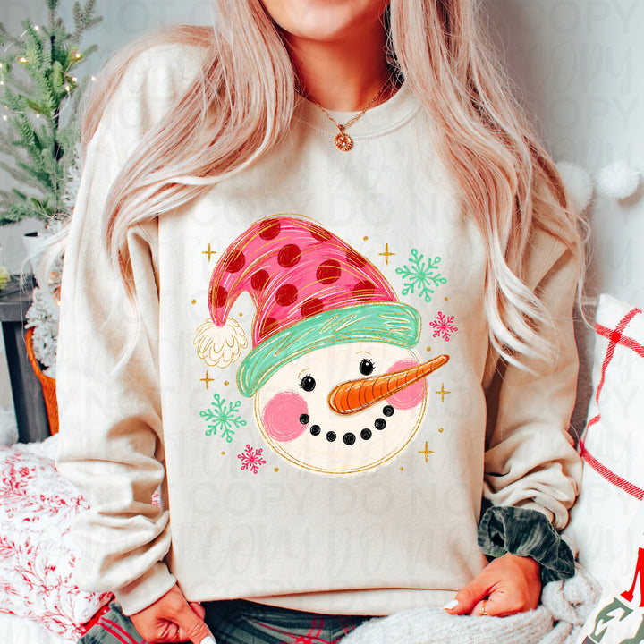 Whimsical Snowman Christmas DTF transfer mockup