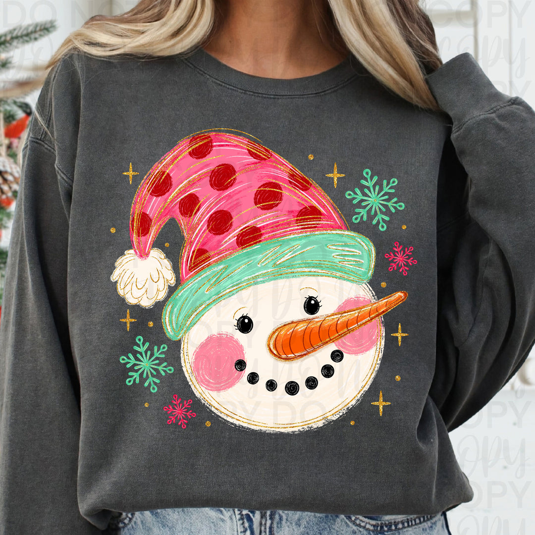 Whimsical Snowman Christmas DTF transfer mockup 2