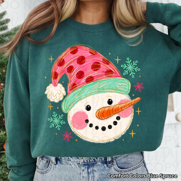 Whimsical Snowman Christmas DTF transfer mockup 4
