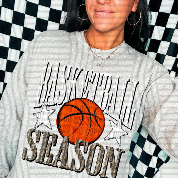 White Basketball Season DTF transfer