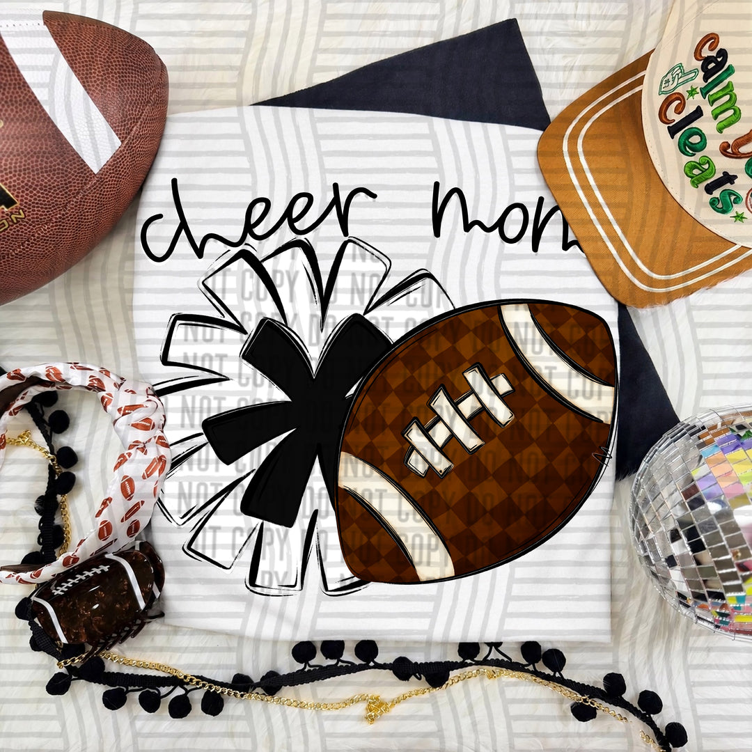 Cheer Mom DTF transfer in White & Black