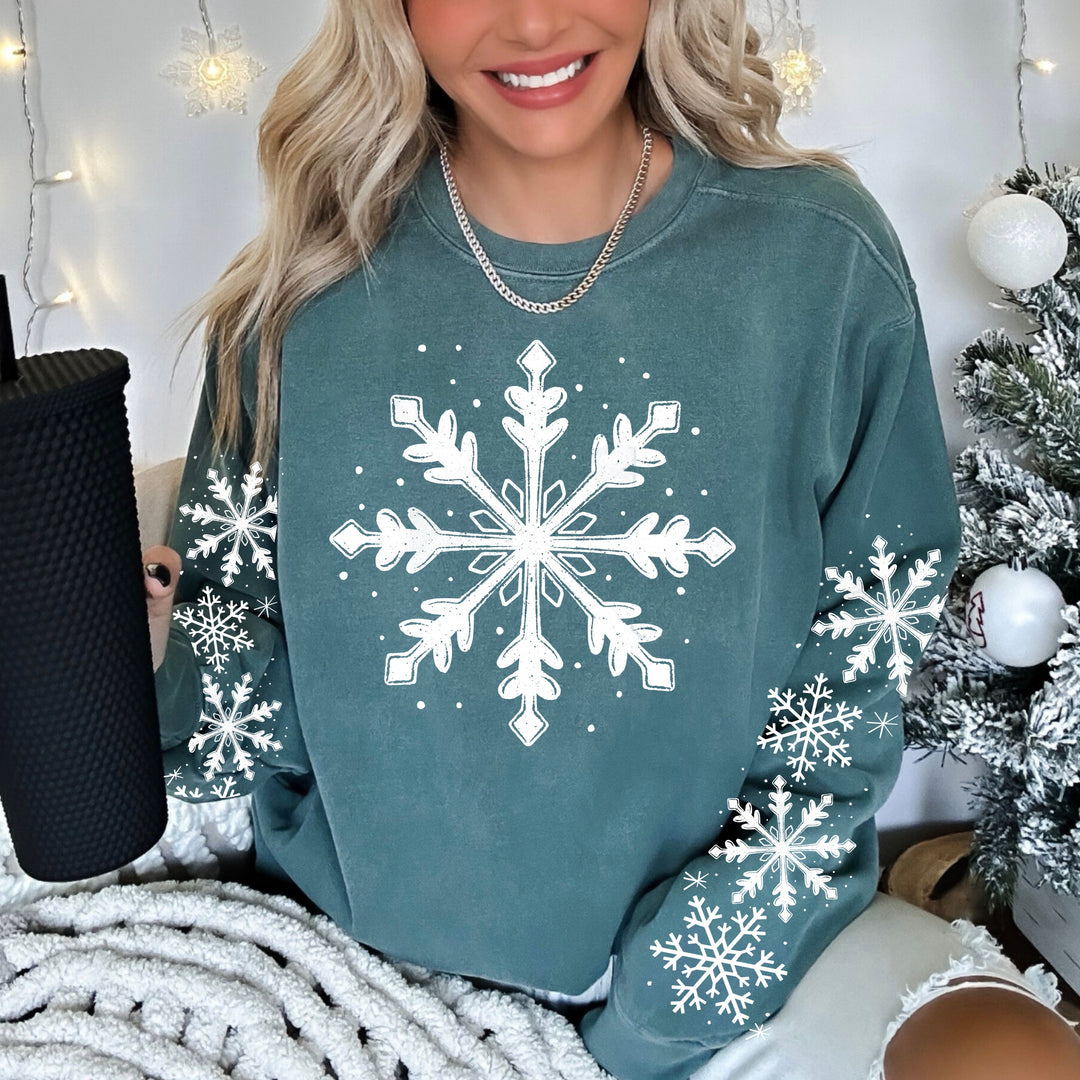 White Snowflake DTF transfer – mockup