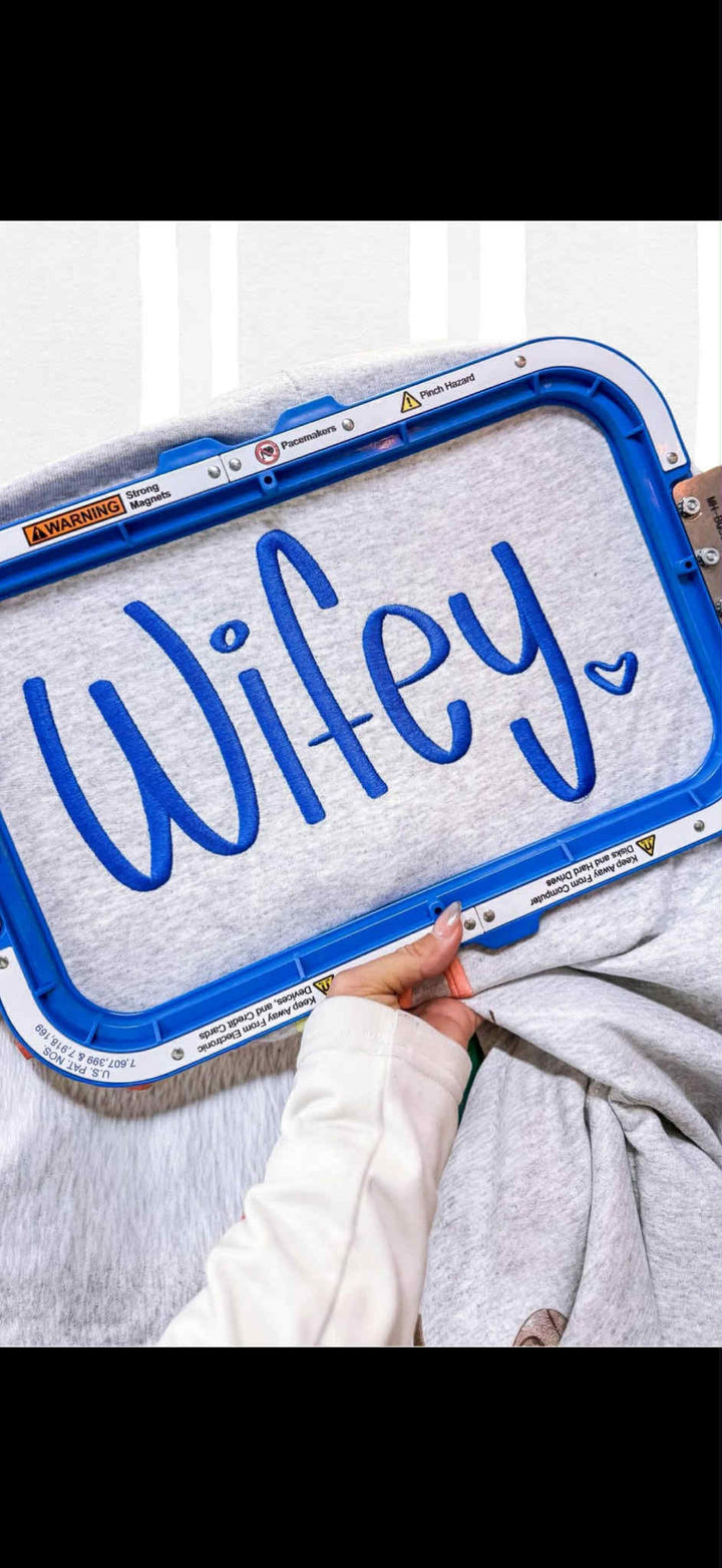 Wifey Embroidery Crewneck