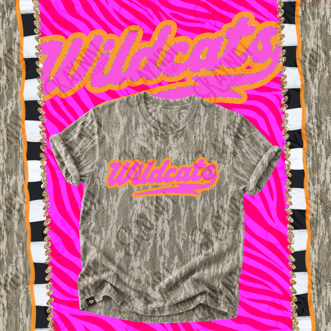 Prism Script Mascot Light Wash Camo Tee