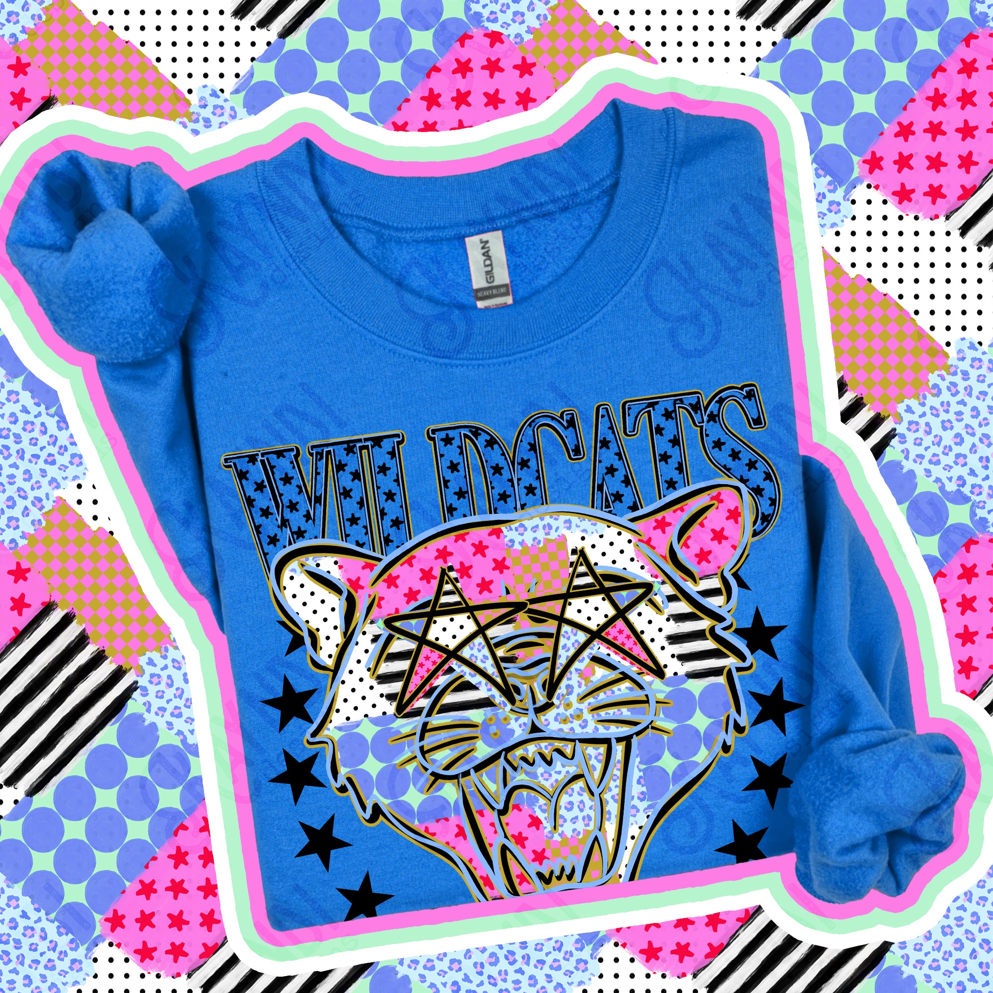 Patchwork Varsity Stars Mascots Wildcats 3 design