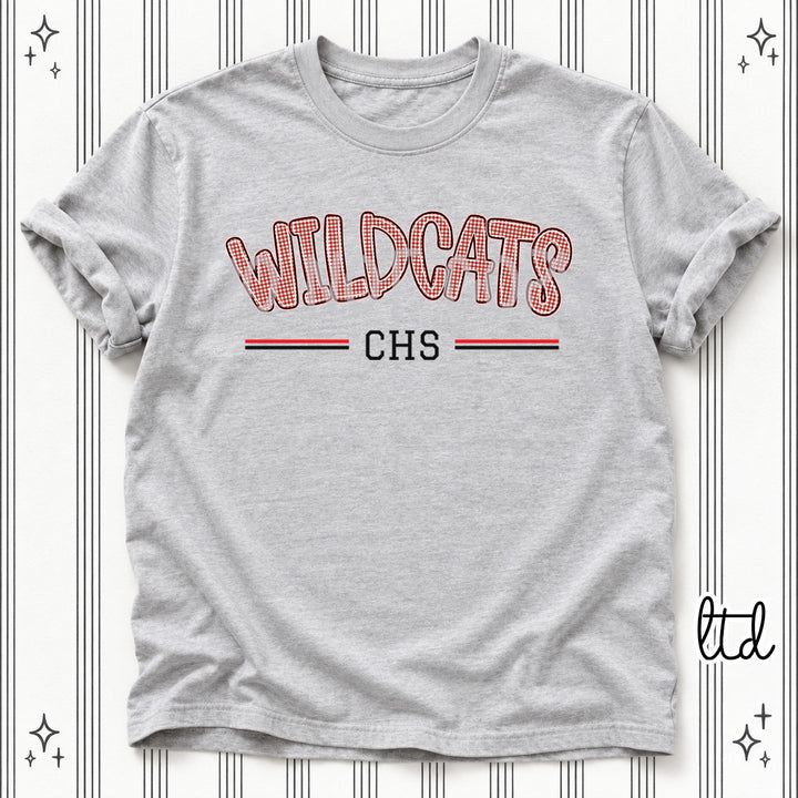 Wildcats CHS Black Red Gingham School Spirit DTF transfer