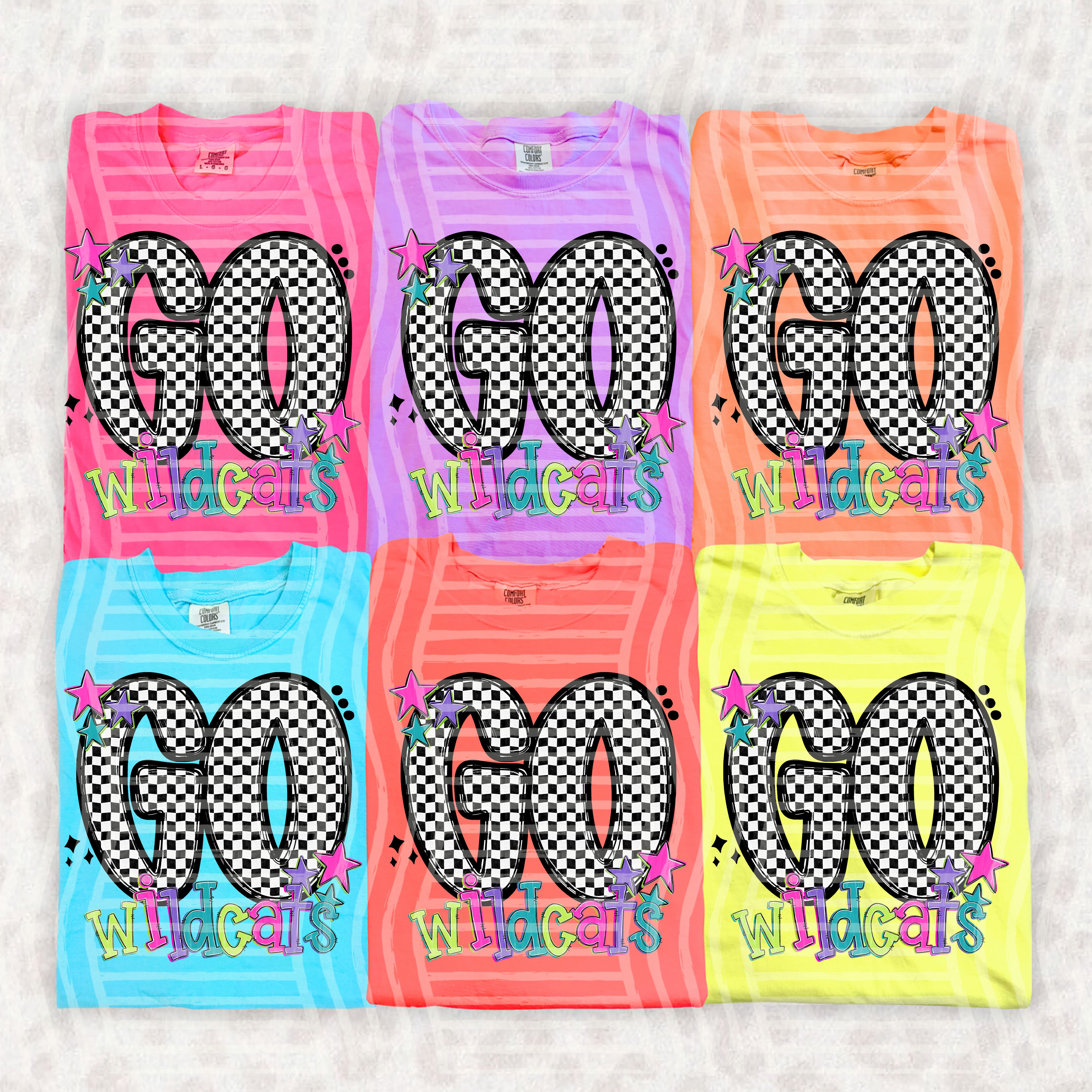 Go Checker Neons Mascots Wildcats design