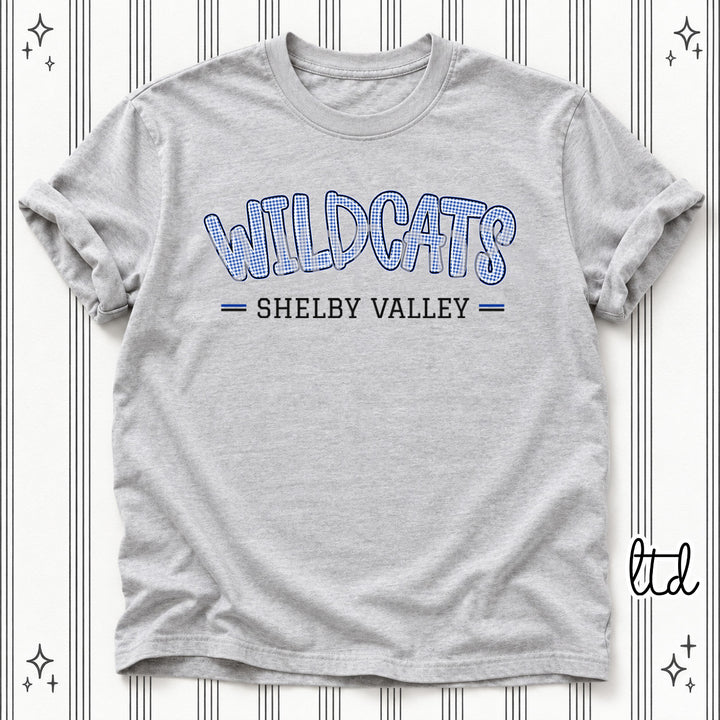 Wildcats Shelby Valley Royal Black Gingham School Spirit DTF transfer