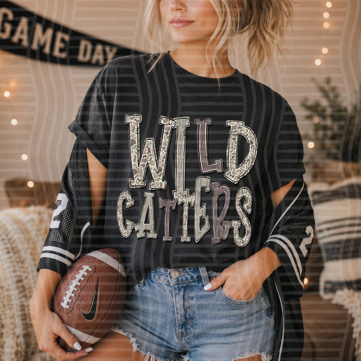 Wildcatters Camo Jumble Mascots DTF transfer