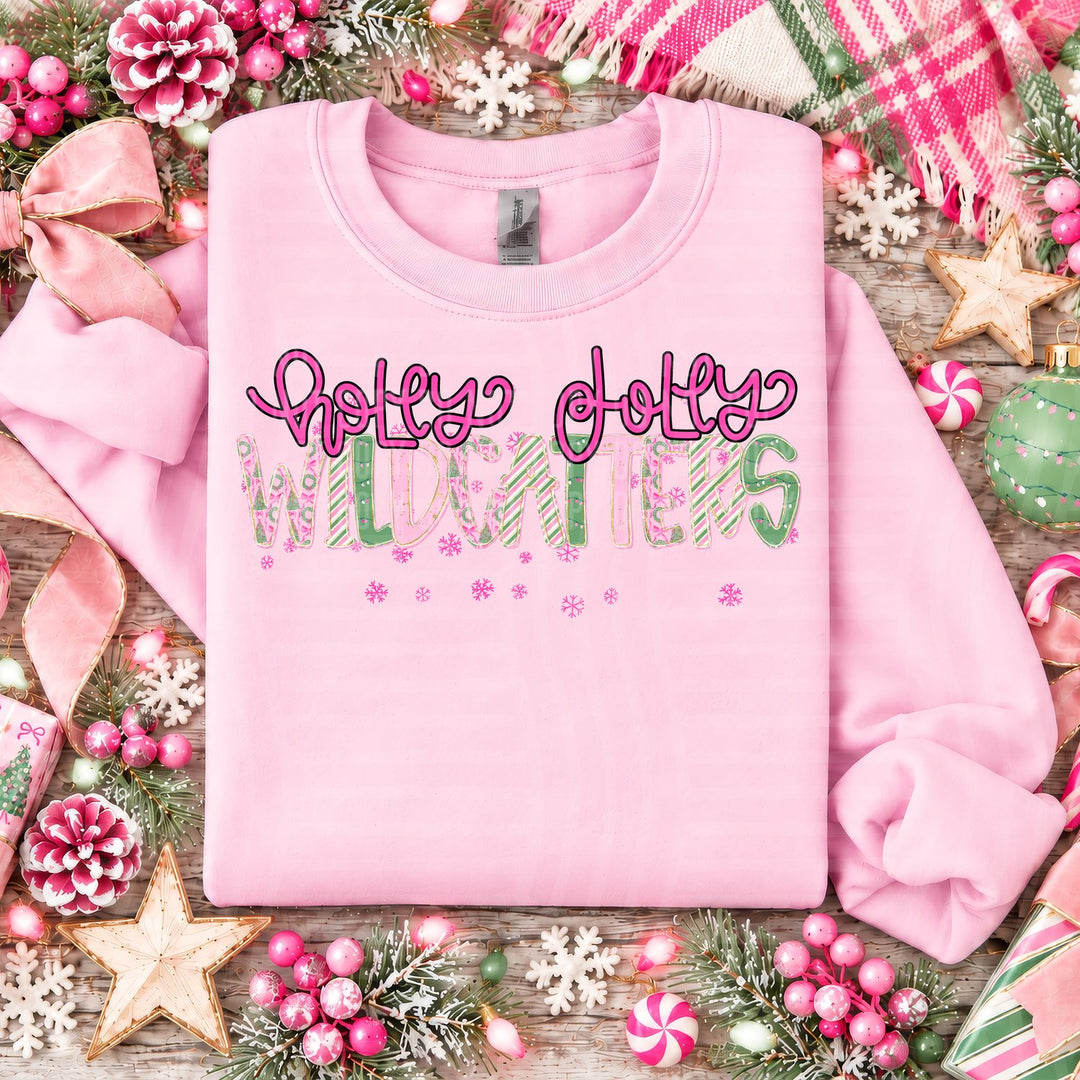 Wildcatters Holly Jolly Mistletoe Magic Mascots DTF transfer
