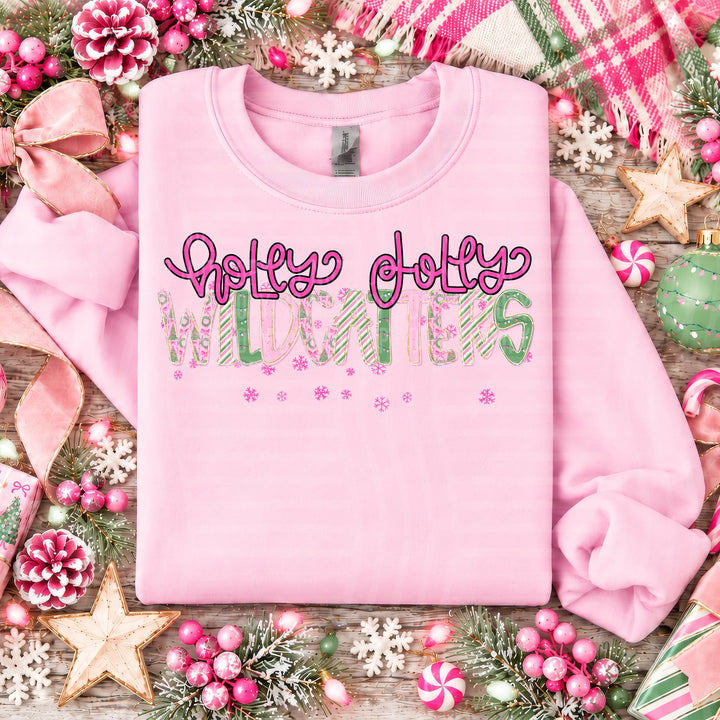 Wildcatters Holly Jolly Mistletoe Magic Mascots DTF transfer