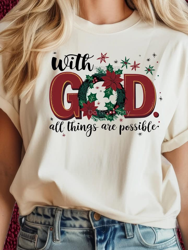 With God All Things Are Possible-[DTF Transfer]-Lovie T Designs