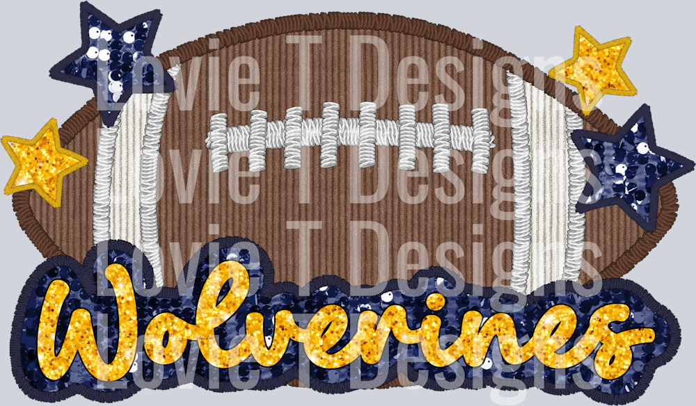 Wolverines Football Faux Applique