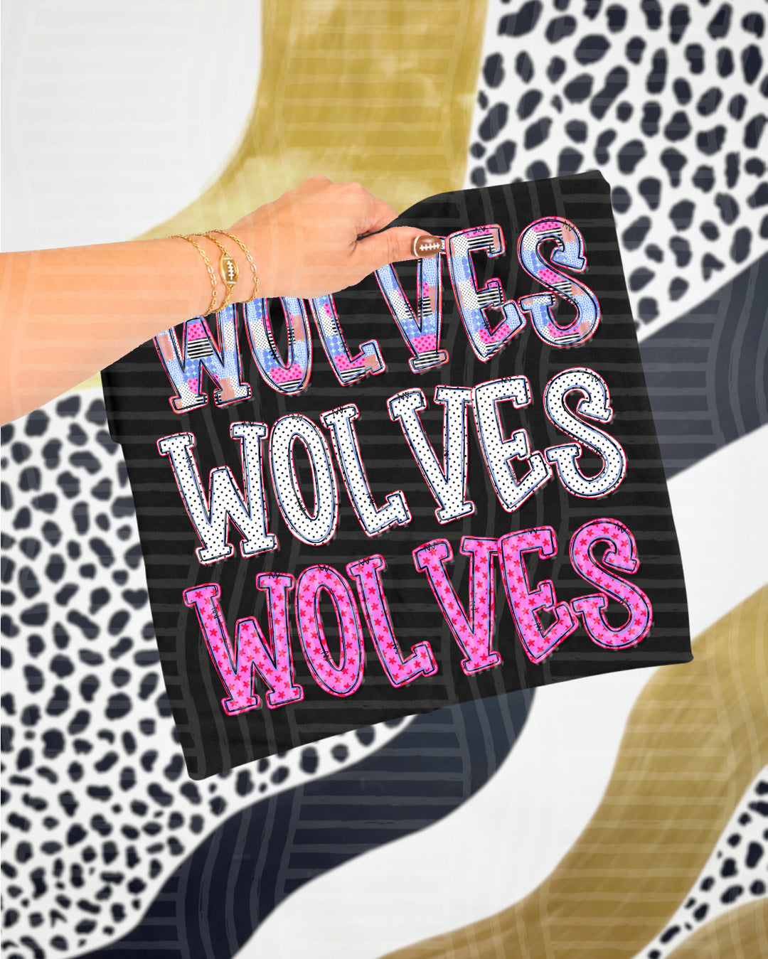 Wolves Dolly Tri Stacked mascot DTF transfer
