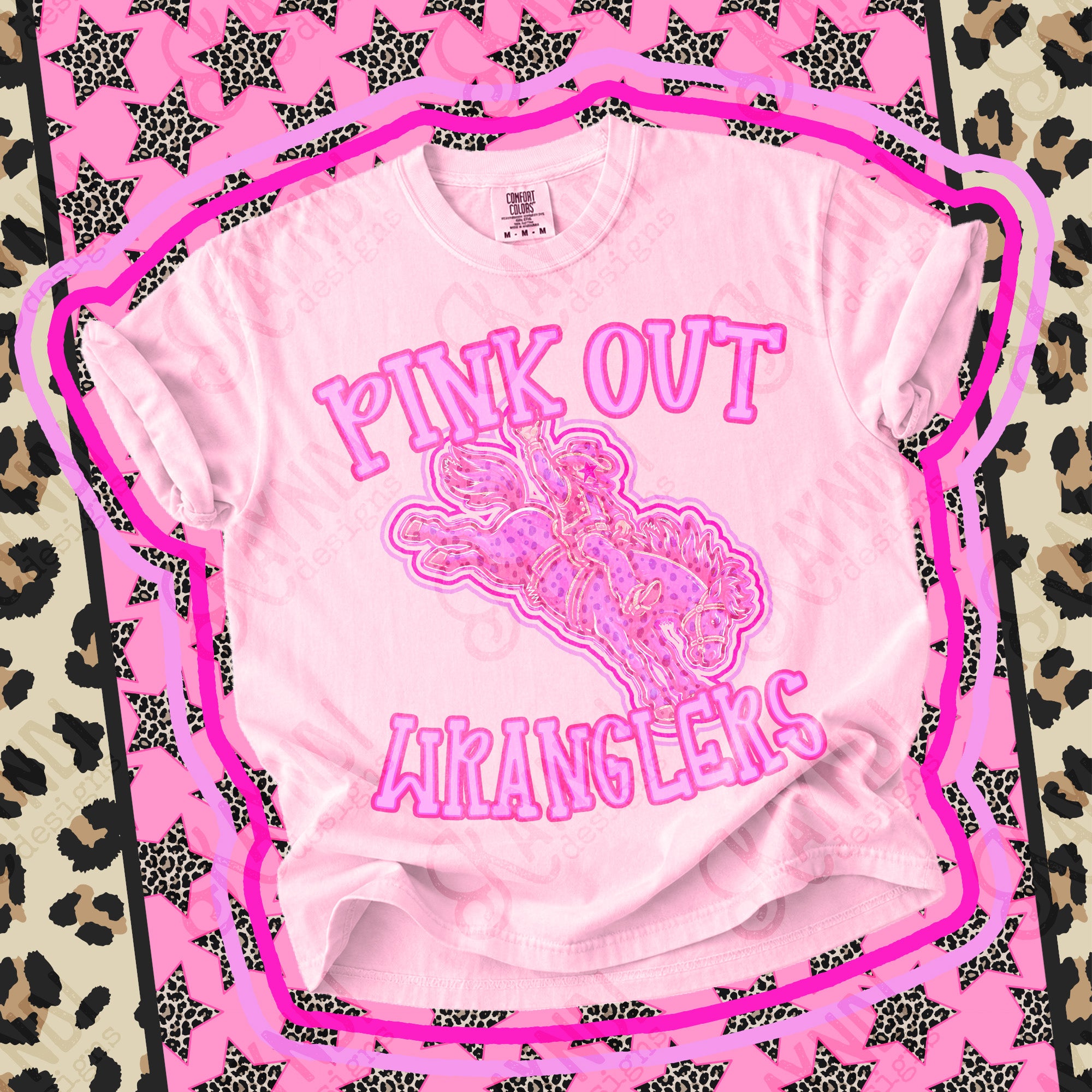 Pink Out Mascots Wranglers mockup